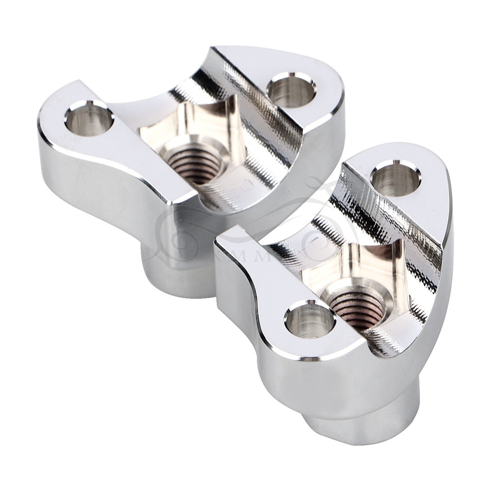 Chrome 2" Handlebar Risers Bottom For Harley Dyna Sportster Softail Custom FXSTC