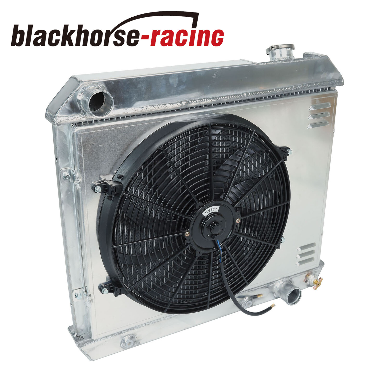 For 1963-1966 Chevy C/K C10/C20/C30 Pickup V8 3Row Radiator+16" Shroud Fan+Relay