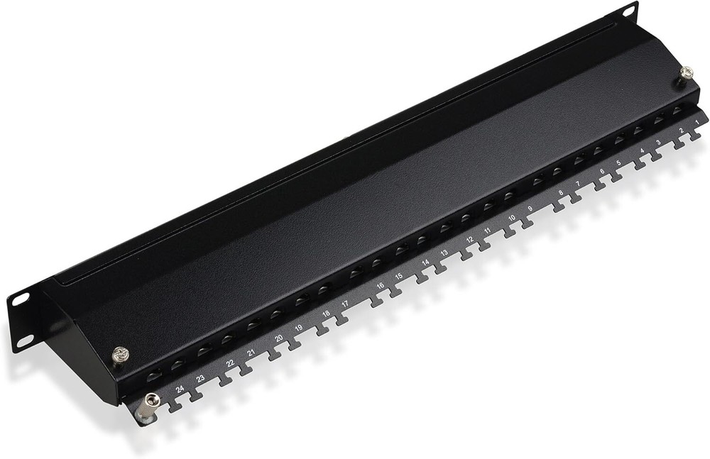 Cable Matters Rackmount or Wall Mount 1U 24 Port Keystone Patch Panel with Cable