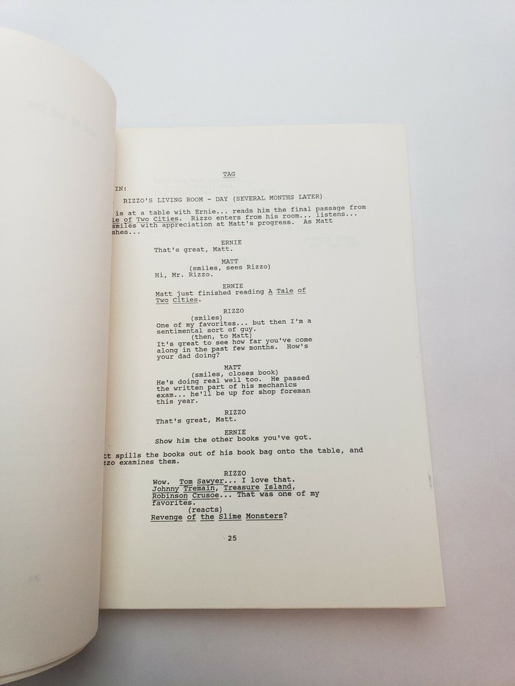 SIDEKICKS / Bill Luetscher 1987 TV Series Script "Always Read Between the Lines"
