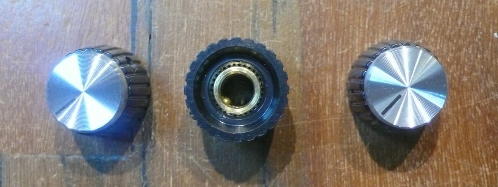 Set of 3 Silver Marshall Amp / Guitar Effects Pedal Stompbox Control Knobs