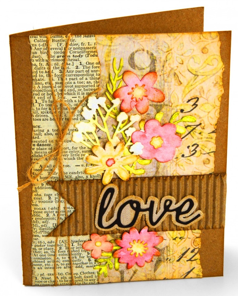 Sizzix Thinlits Shadow Script #1 #662684 10pk set Retail $17.99 design Tim Holtz