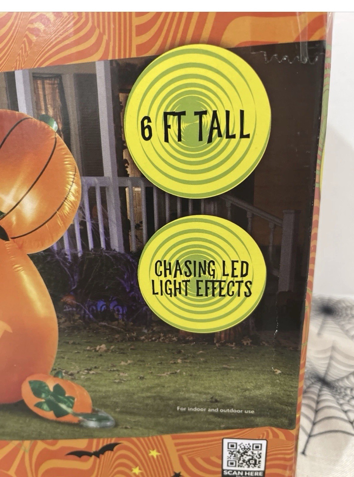 Disney Airblown 6’ Mickey Mouse Emote Glow Inflatable Animated Pumpkin, Orange