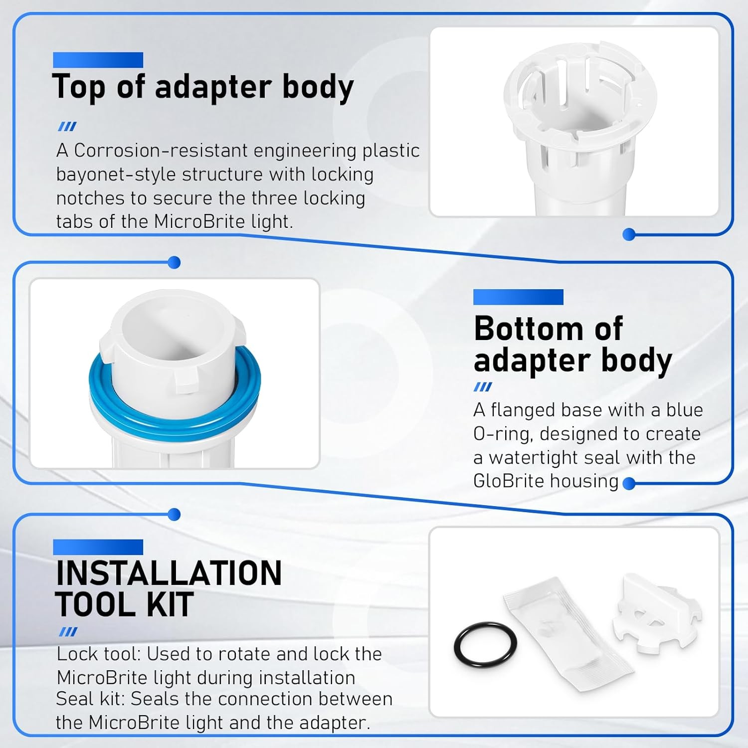 Replacement for Pentair MicroBrite to GloBrite LED Pool Lights Adapter 618040