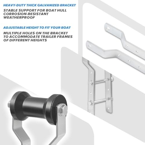 Adjustable Rubber Keel Roller, Tongue Mount with Panel Bracket Assembly, 5"
