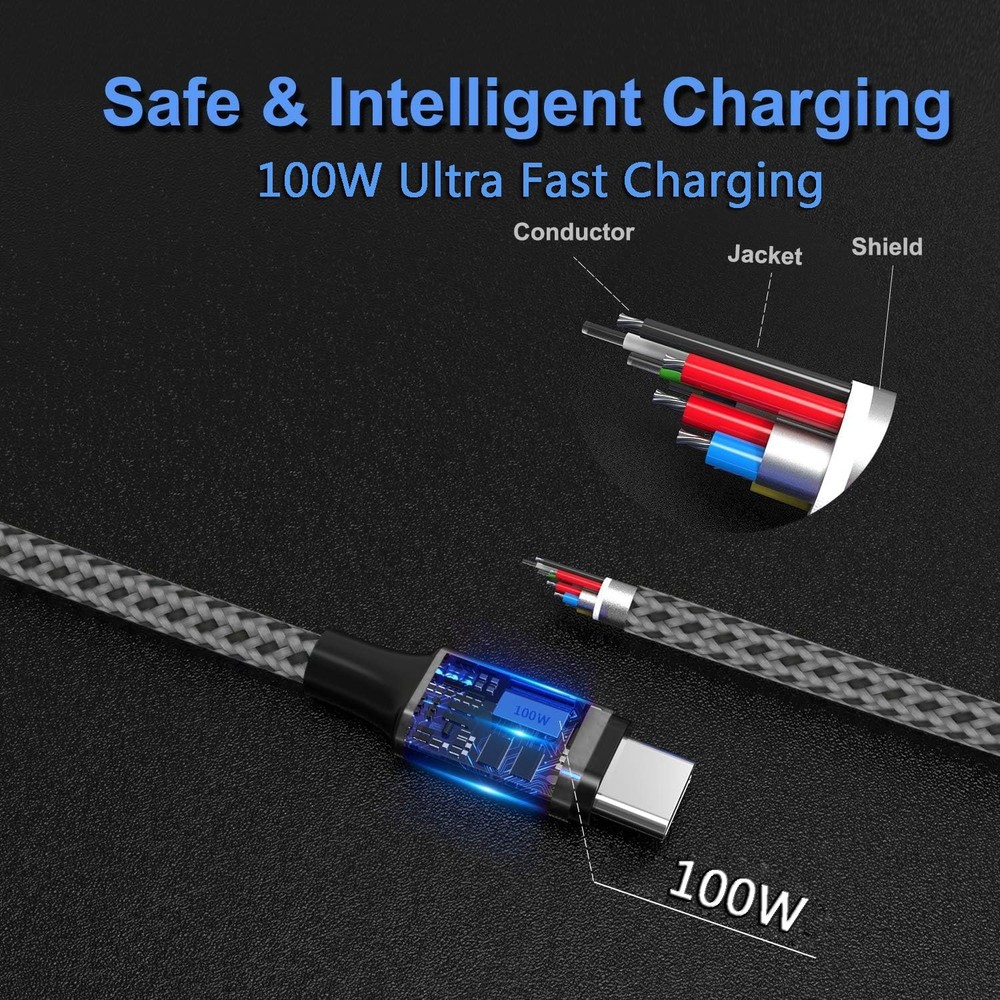 USB C to C Cable 100W 2 Pack 3FT Type C C Fast Charging 2Pack