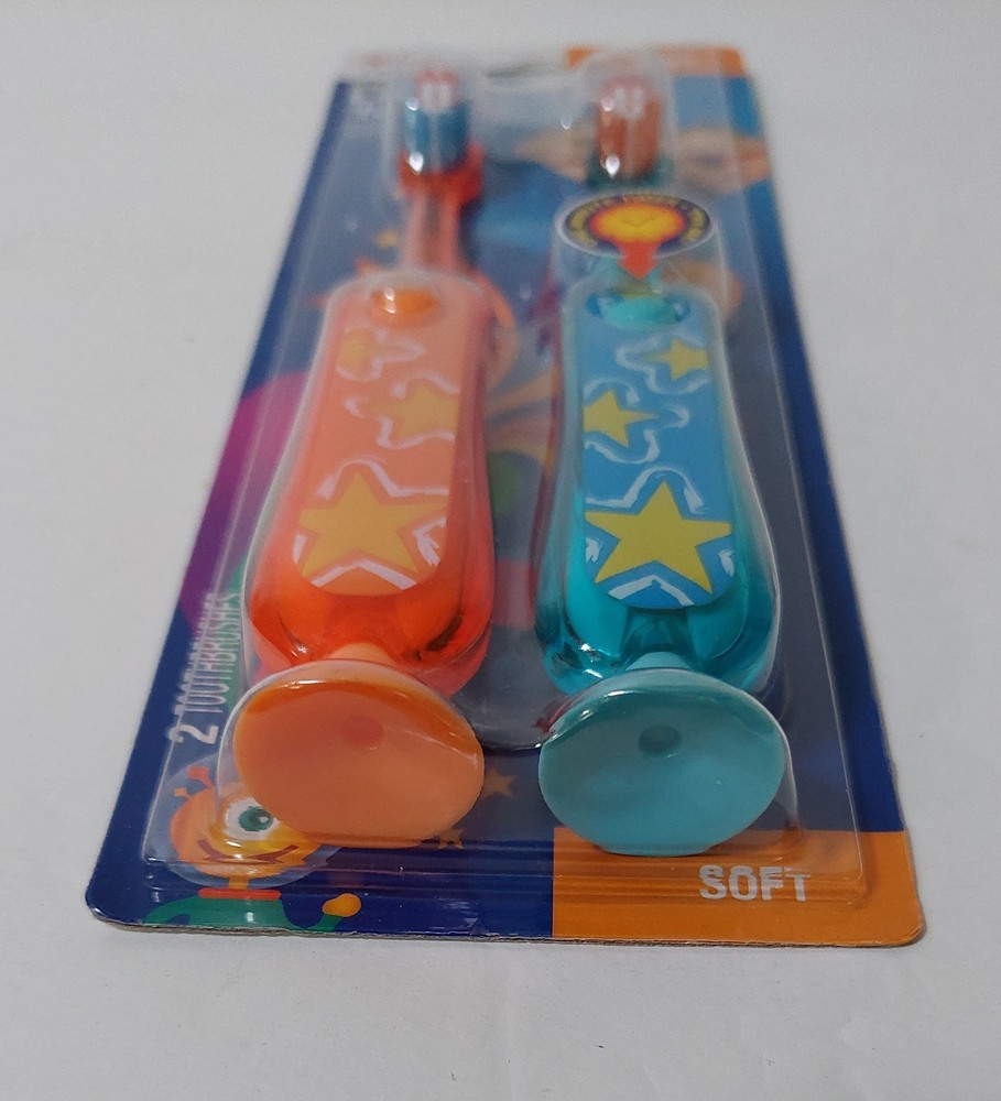 2 CVS Children's Light-Up Timer Toothbrush Soft 1-Minute Timer& Suction Cup Base