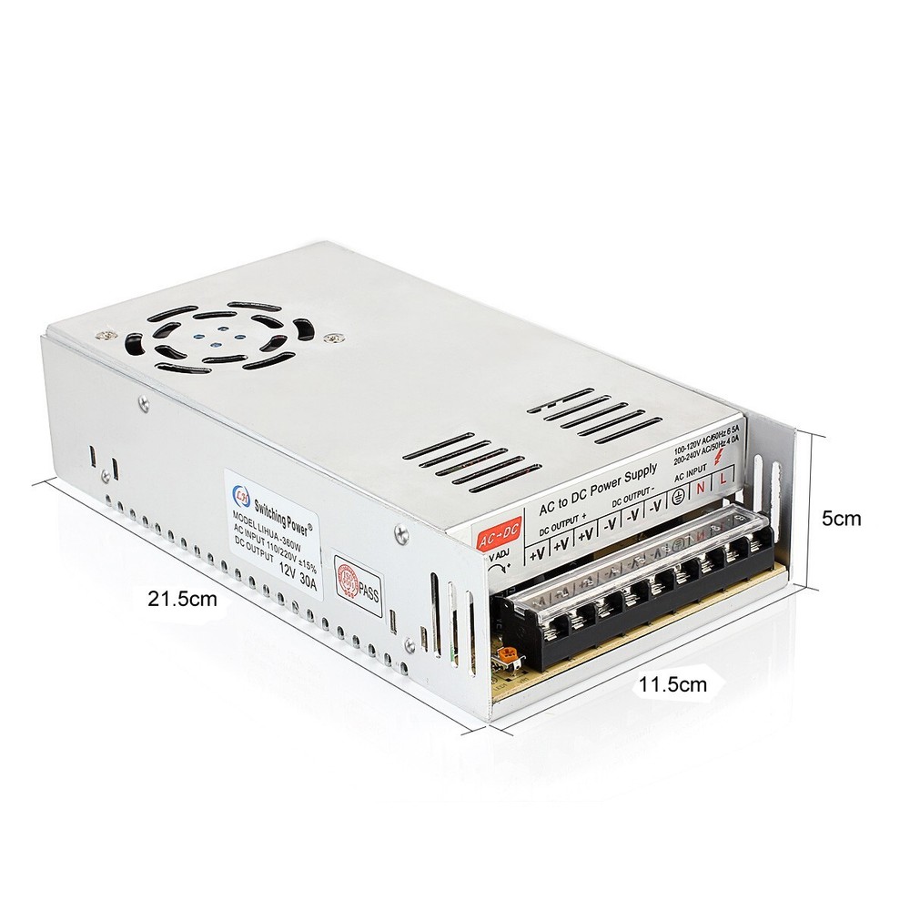 Switching Mode Power Supply Transformer AC-DC 12V 30A 360W Regulated Adapter