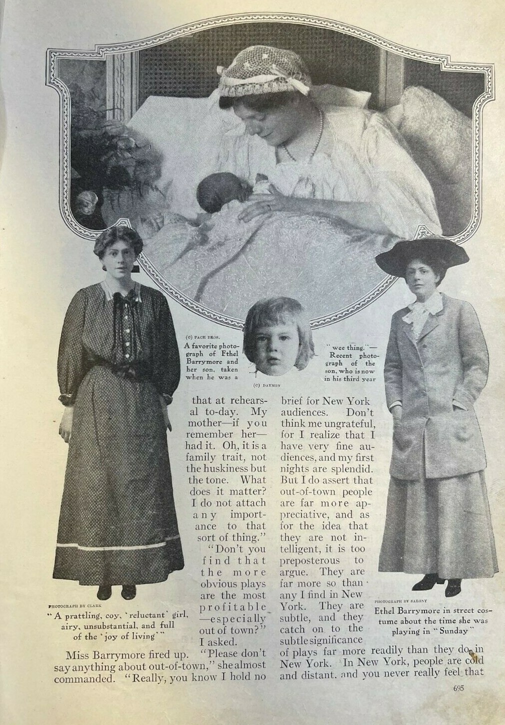 1912 Actress Ethel Barrymore illustrated