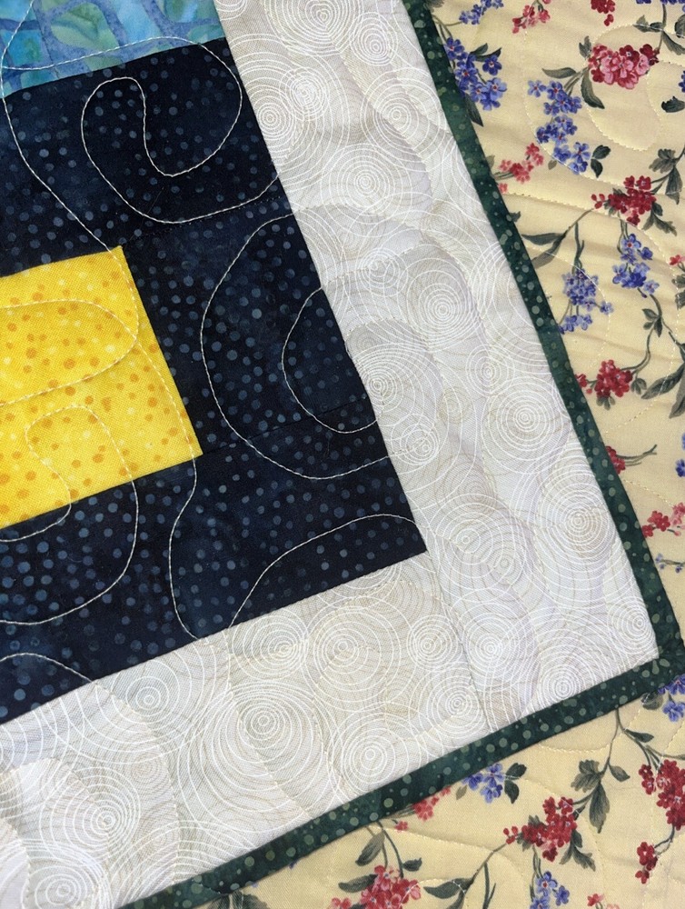 Handmade Quilted Throw Blanket 48” Square