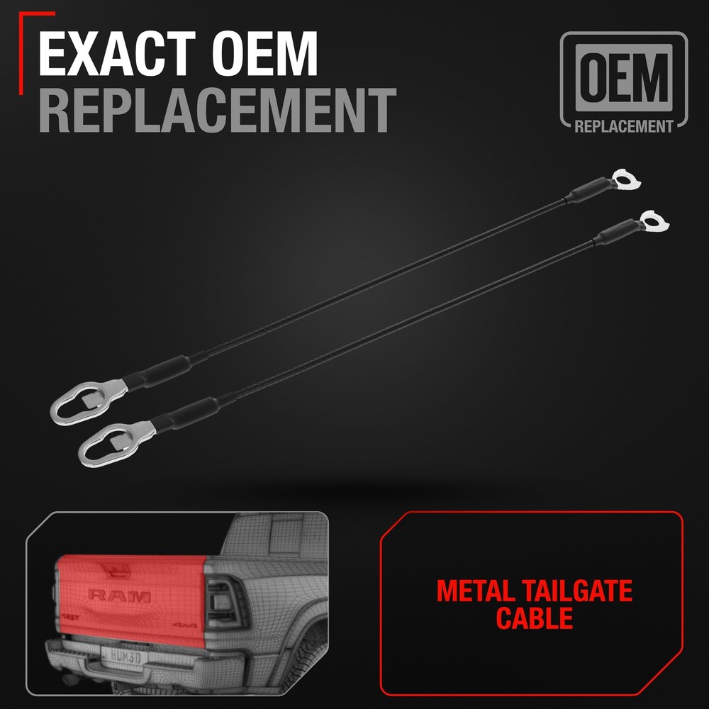 Tailgate Support Cable, Left & Right for Dodge Ram 1500 2500 3500