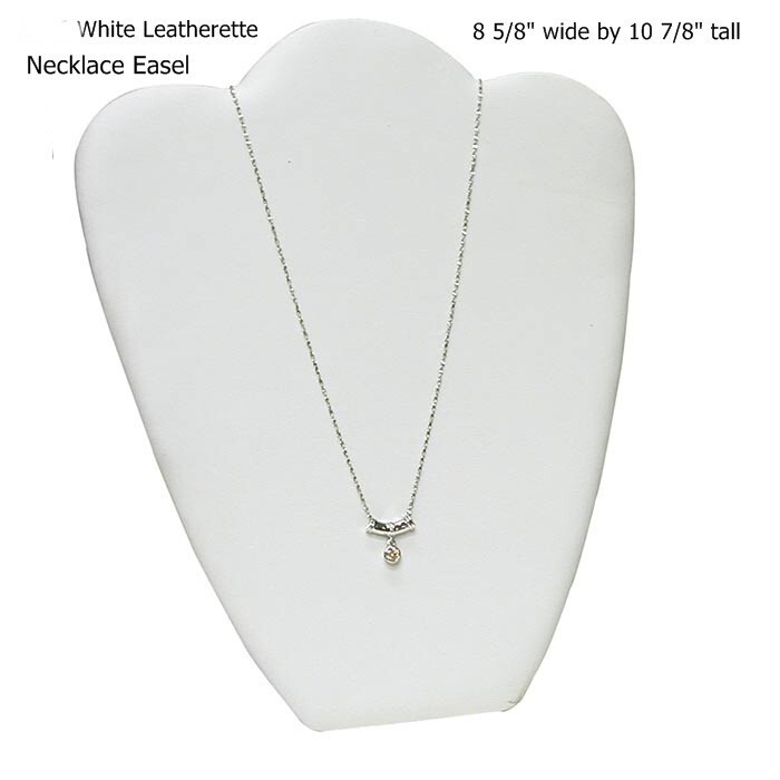 1 White Necklace Pendant Chain Easel Back Jewelry Displays 8 5/8"W x 10 7/8"H