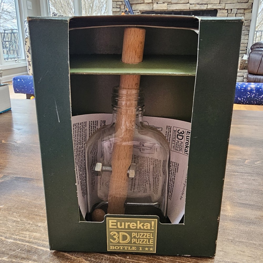 Eureka 3D Bottle Puzzle Complete with Instructions New Brain Teaser Handcrafted