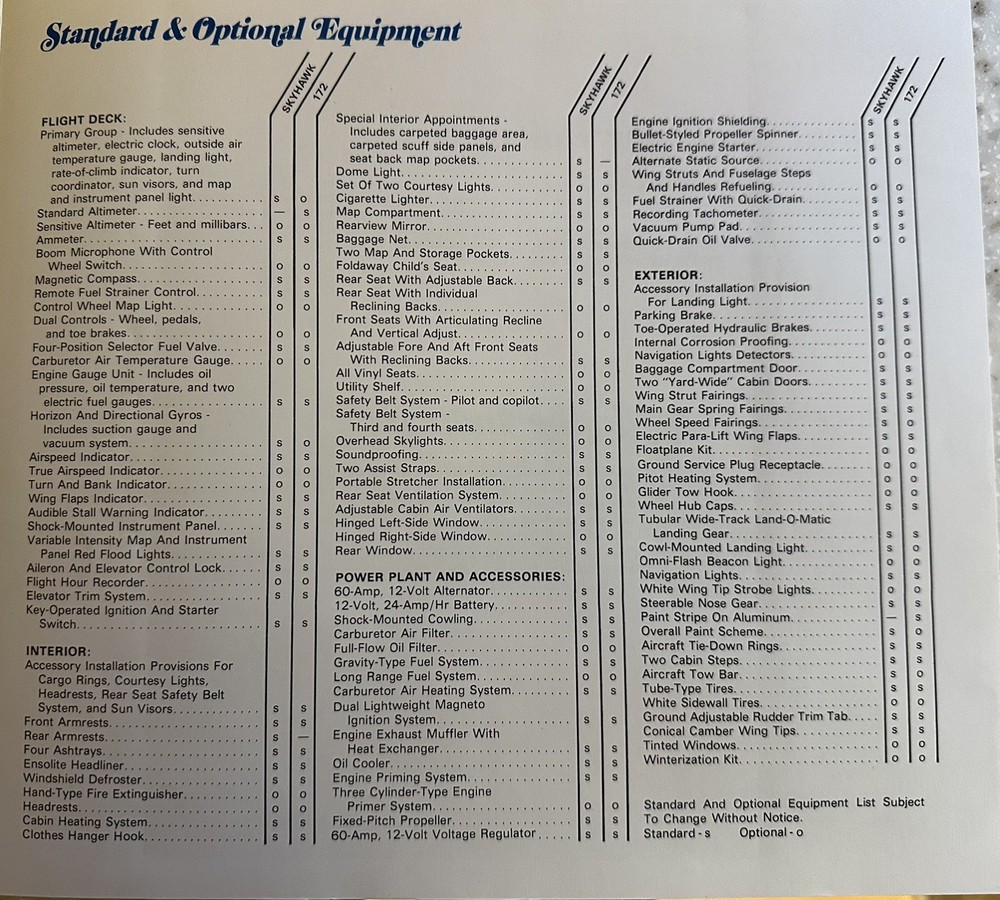 Cessna Skyhawk 172 1971 Brochure