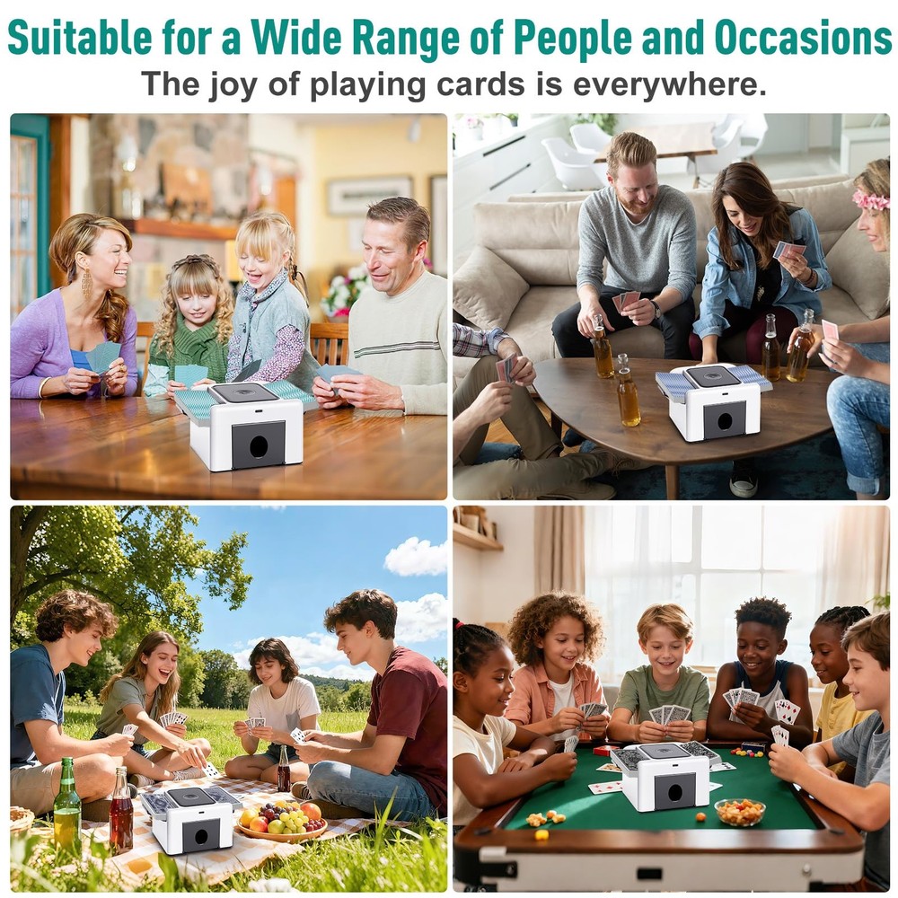 Automatic Card Shuffler 2 Deck,Dual Mode UNO Card Shuffler Machine 4 Deck wit...