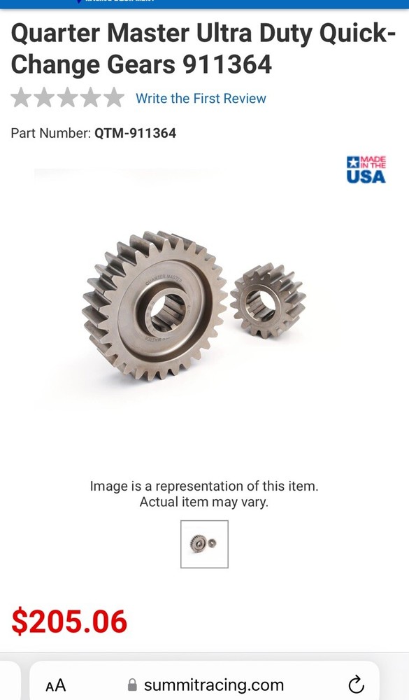 Quarter Master Quick Change Gear Set 34