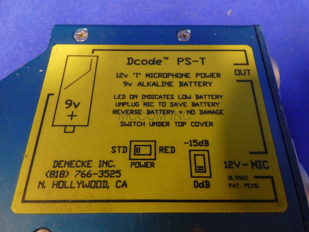 Denecke Dcode PS-T 12 Volt Microphone Power Supply