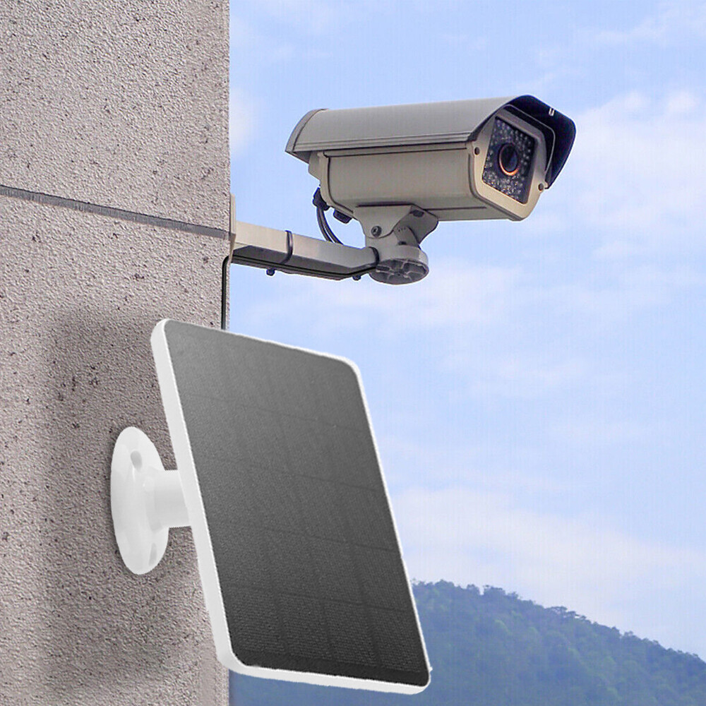 Solar Panel for Security Camera Micro USB & USB-C Port Solar Panel Adjustable