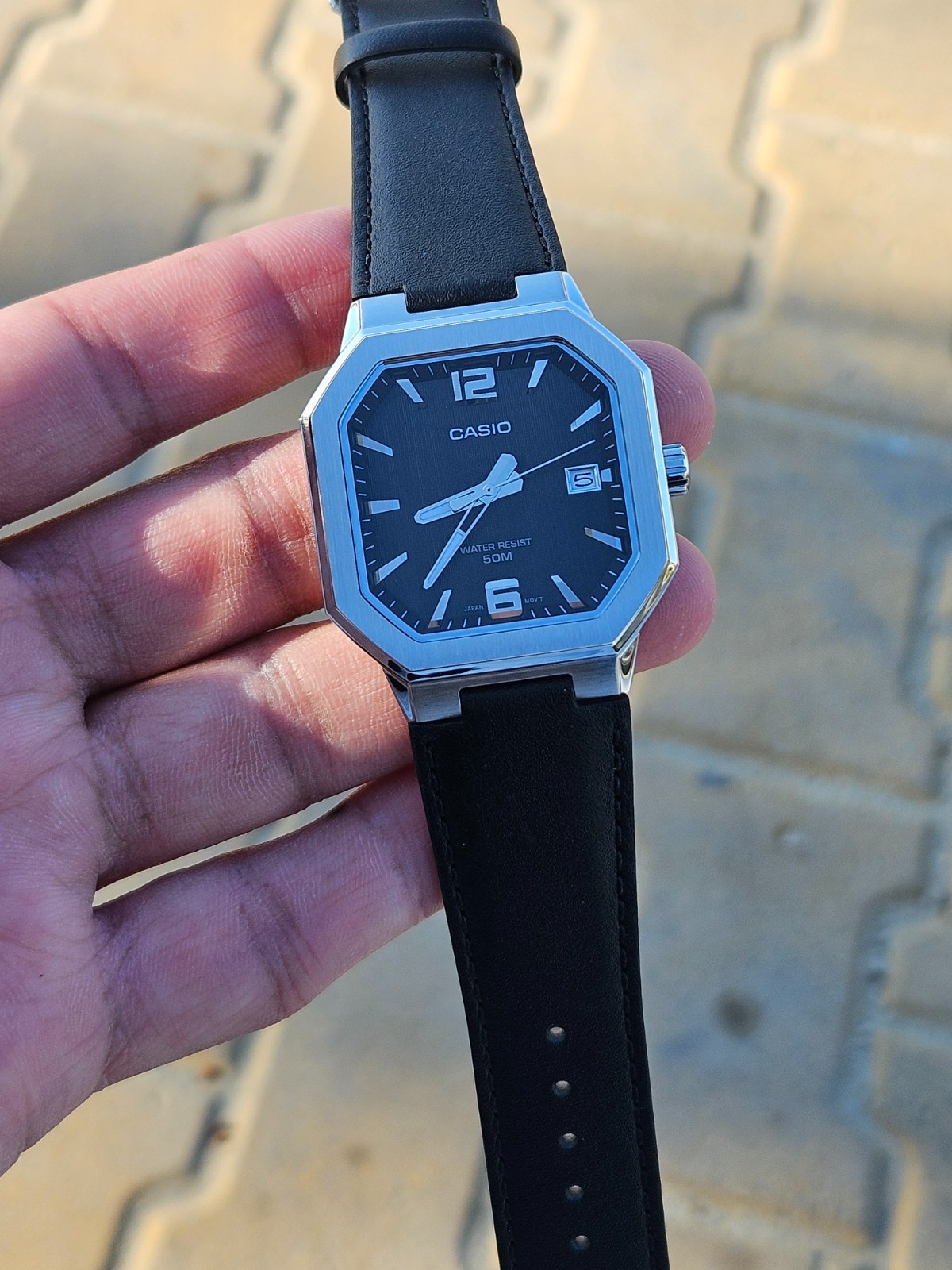 Casio MTP-B195L-1AVDF Analog Watch | Black Dial | Leather Strap | New