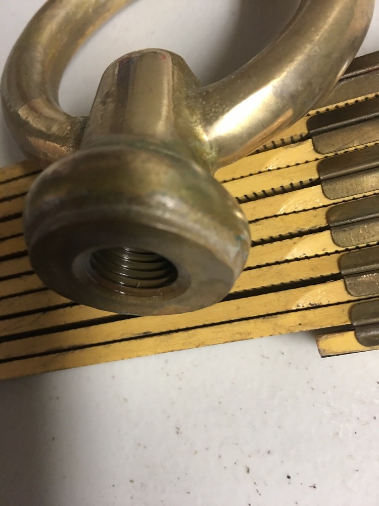 LARGE 1/4 IPS ( 1/2 ) Threaded Heavy Solid Brass Loop 3 INCH DIAMETER