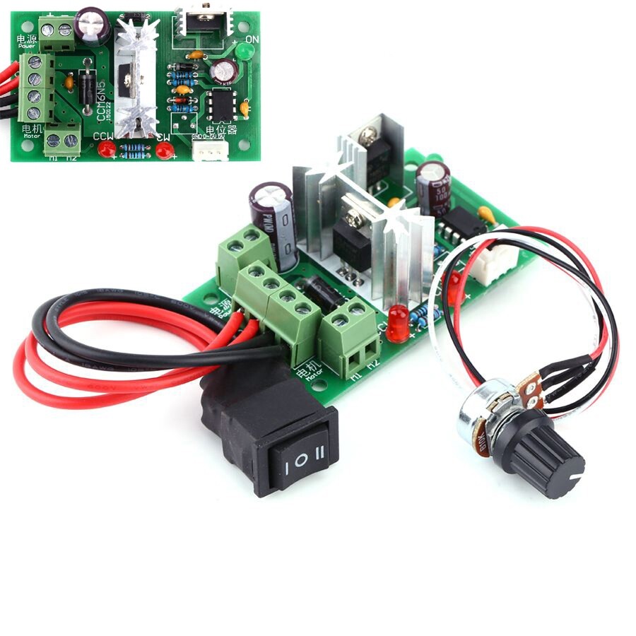 6V 12V 24V PWM DC Motor Speed Controller Reversible Switch Adjustable Governor
