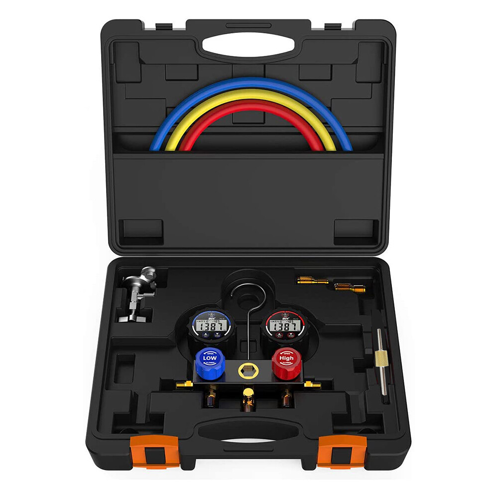 Elitech DMG-1B Digital Pressure Gauge HVAC w/ Charging Hoses Carrying Case