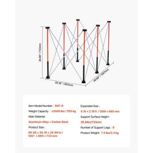 Portable Folding Workstand 4.15 x 2.18 ft Collapsible Workbench 2500 lbs