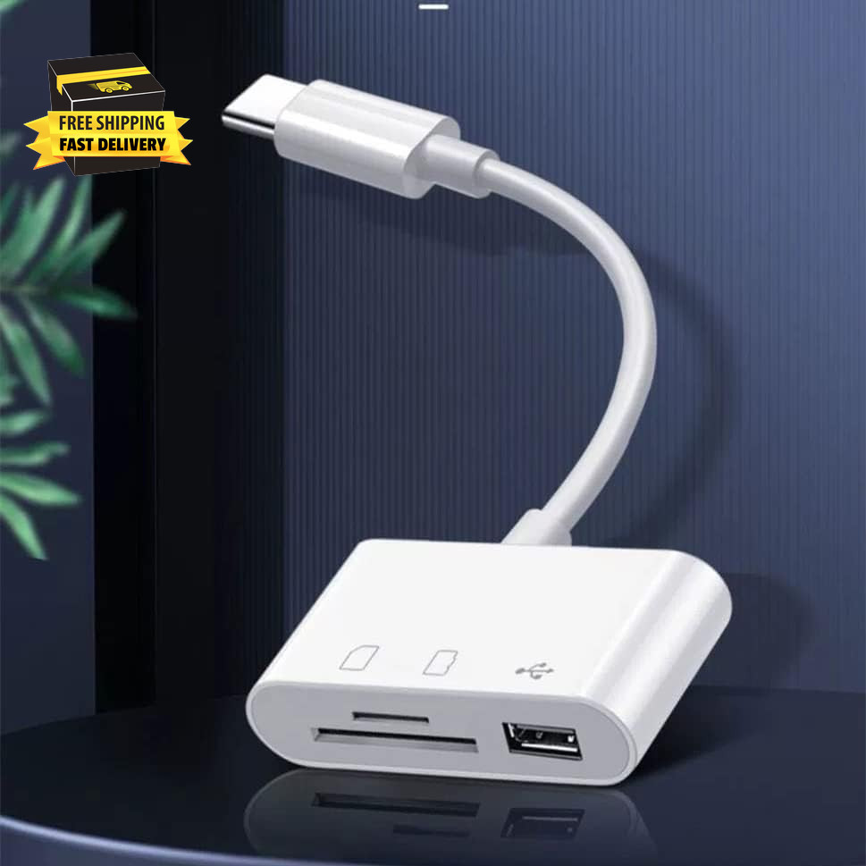 USB C SD Card Reader, USB C to Micro SD TF Memory Card Reader, 3-In-1 USB Camera