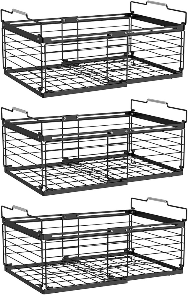 Freezer Organizer Bins, 3 Packs Large Expandable Stackable Chest Freezer Contain