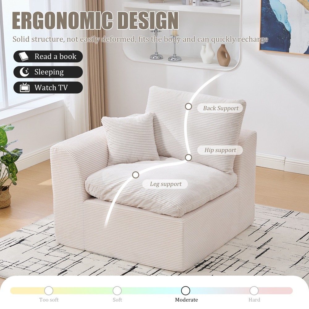 Convertible Modular Sectional Sofa Loveseat Couch w/ 2 Pillows for Small Space