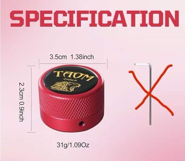 TAOM Pool Chalk Holder Round Shaped Practical Tool Billiards Accessories