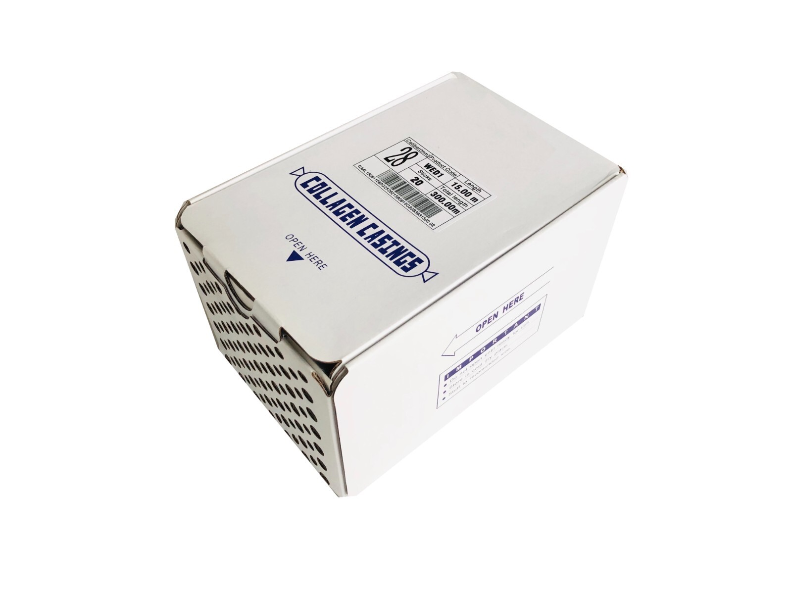 Collagen Casings Dry 28mm / 50ft for stuffing 324 Lb 1800 sausages 20 sticks