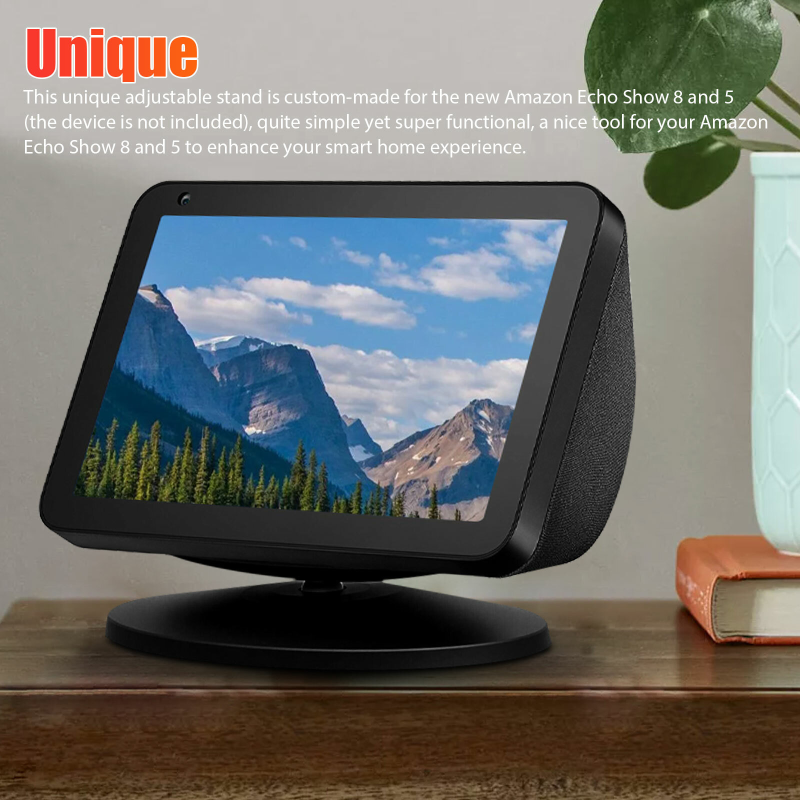 360° Magnetic Holder for Amazon Speaker Echo Show 5/8 Adjustable Tilting Stand