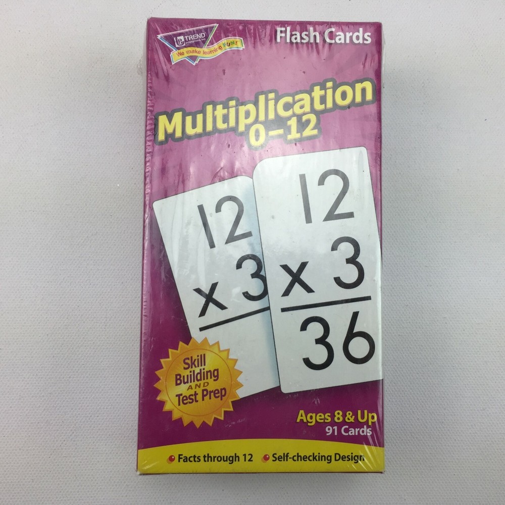 Trend Enterprises Multiplication 0-12 Flash Cards Self Check Skill Test Prep