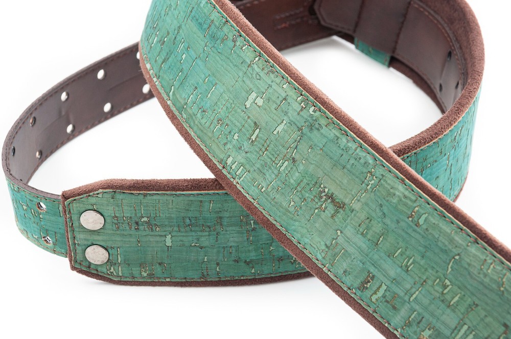 RightOn! Mojo Cork Guitar Strap; Teal