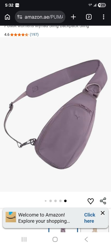 PUMA Myriad Sling Backpack. Mauve Color