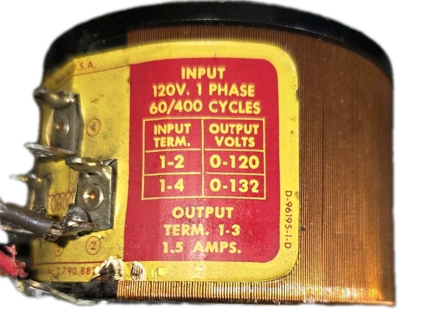Ohmite VT2 Variable Transformer 120V input, 0 - 120/132V Ouput 1.75 Amp
