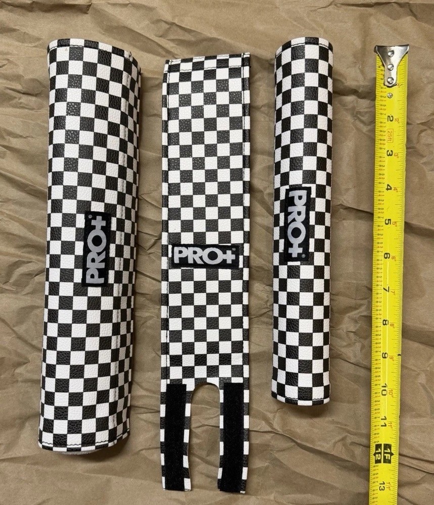 BMX Handlebar, Frame & Stem Pads Checkered Black/White (3 Piece Set)