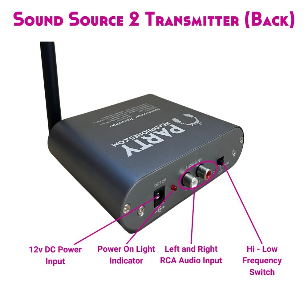 Silent Disco Transmitter | Party Headphones | RF | A/C Powered | 1500ft Range