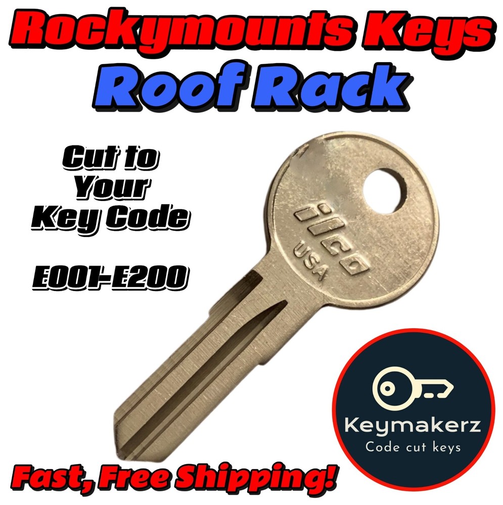 Rockymounts Roof Rack Keys Replacement Spare Key Cut to Your Code E001-E200