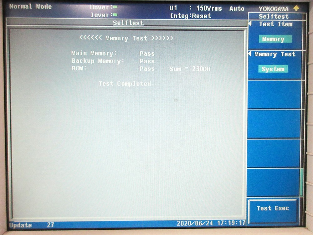 YOKOGAWA WT3000 PRECISION POWER ANALYZER 760301 -01-SV-D 1 ELEMENT