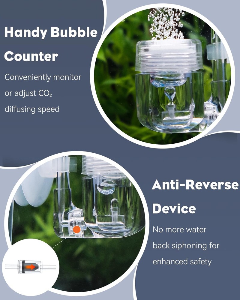 Pawfly CO2 Diffuser for Aquarium Plants, Clear Acrylic Small,