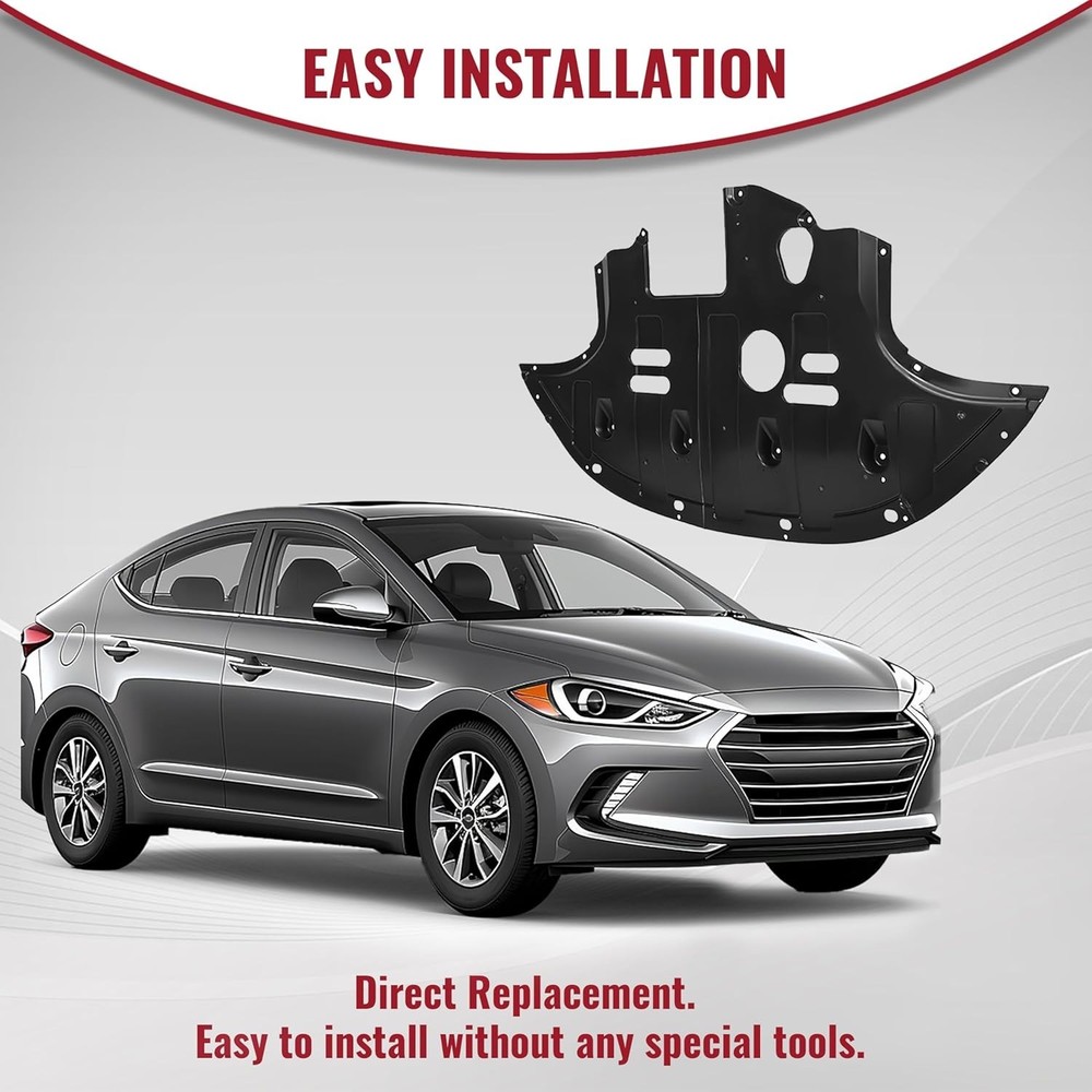 Front Engine Splash Shield Compatible with 2017-2020 Hyundai Elantra 2.0L