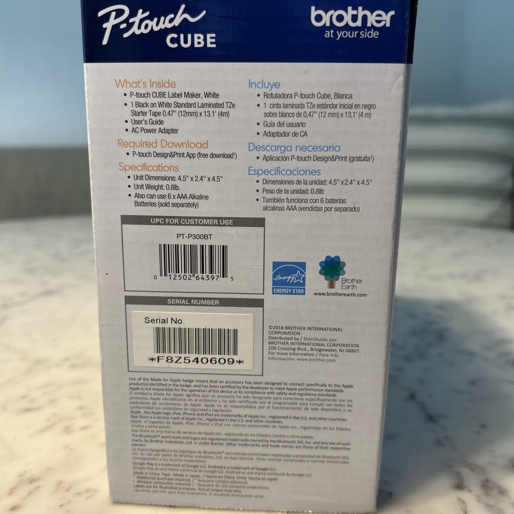 Brother P-Touch Cube Smartphone PT-P300BT Bluetooth Wireless Label Maker