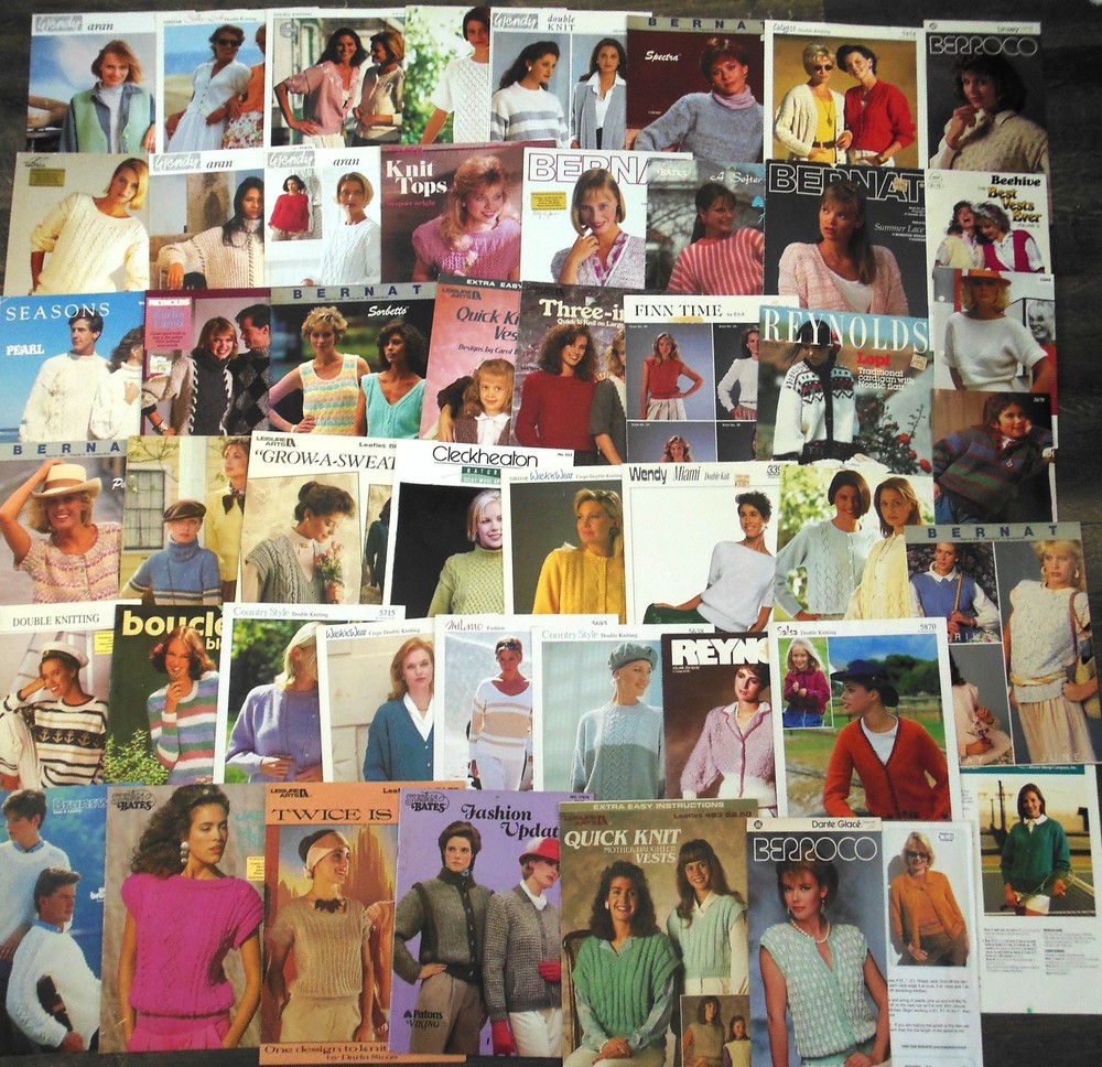 Knitting Patterns- Over 125 Designs Women's Sweaters, Leaflets & Single Patterns