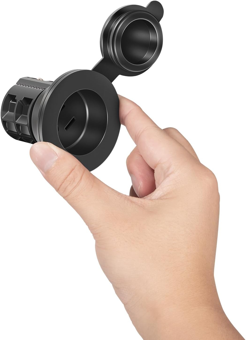 1865108 MKR-21 AC Power Port for Minn Kota Onboard Chargers, w/Cover, Black