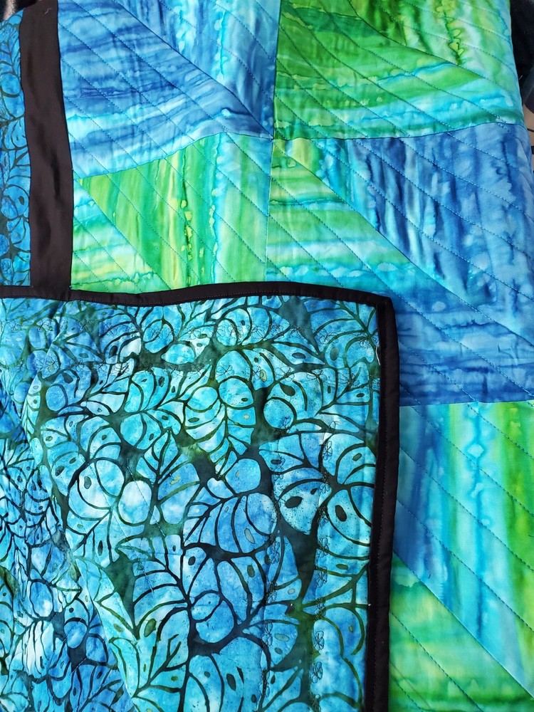 Quilt New Handmade Blues/Greens