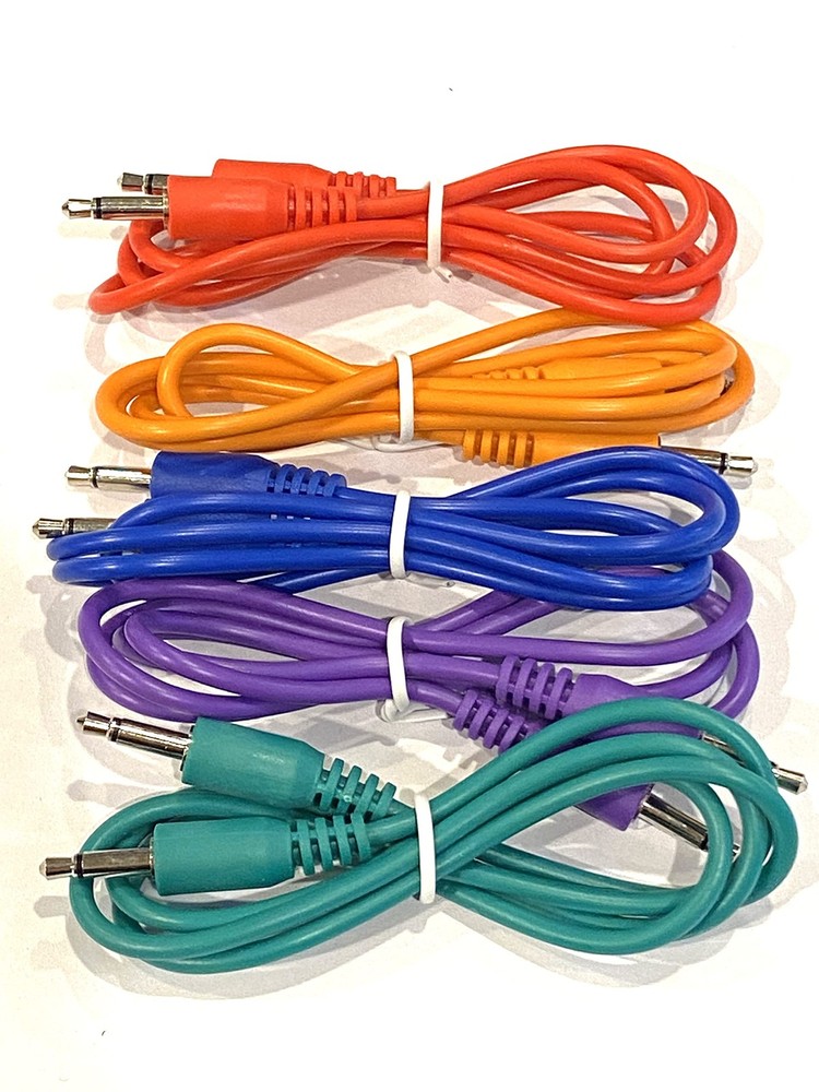 5-Color Pack 3.5mm TS Modular Synth Patch Cables for Synthesizers