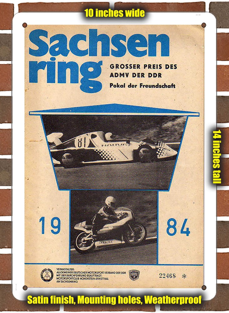 Metal Sign - 1984 Sachsenring Racing Program - 10x14 inches