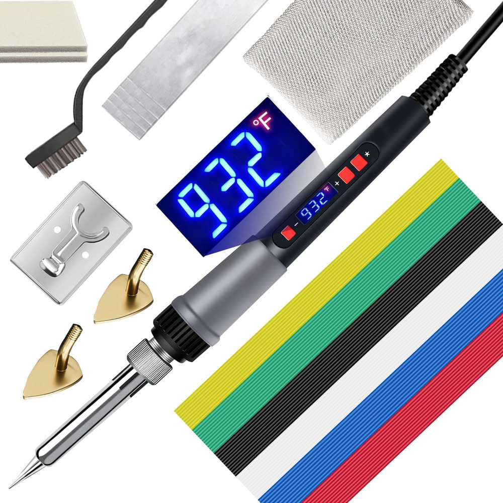 LED Digital Adjustable Temp Plastic Welder with Memory Function, PTC Constant Pl